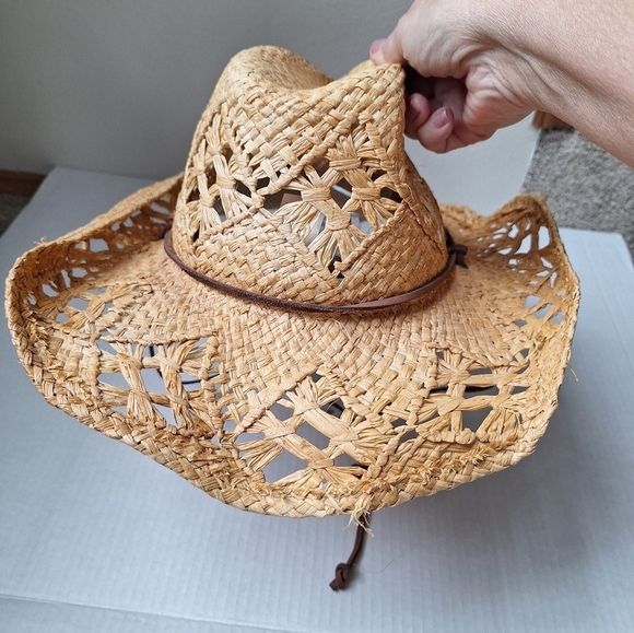 Scala Natural Fiber Western Style Cowboy Hat Unisex Concert Festival One Size - Picture 7 of 7